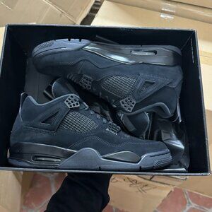 Air Jordan 4 Retro “Black Cat” - Sleek All-Black Sneakers w/ Original Box